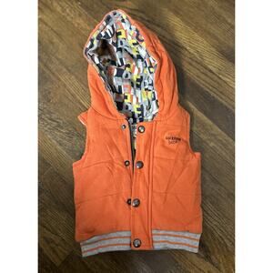 Baby Gaultier Bebe Boys Orange Vest 3 Month 100% Cotton Made In Turkey. warm